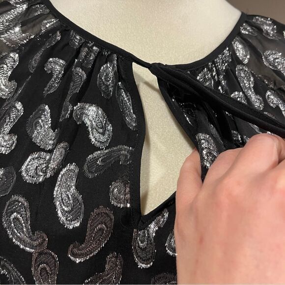 Michael by Michael Kors long sleeve Black Paisley Dress size Extra Small - Picture 4 of 14